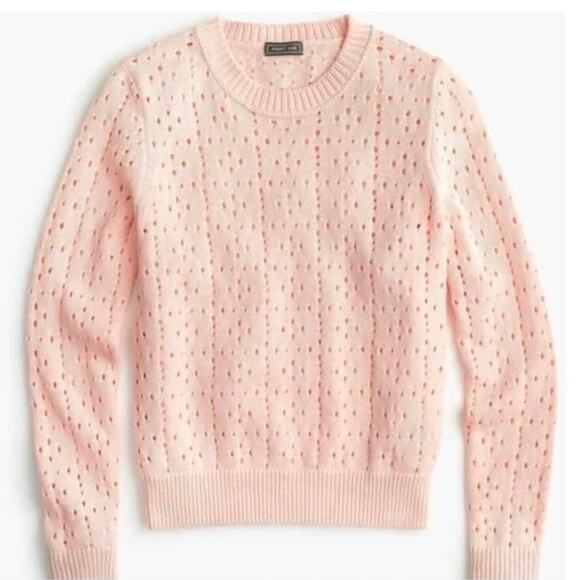 Point Sur pink allover pointelle crewneck sweater size small - Picture 1 of 8